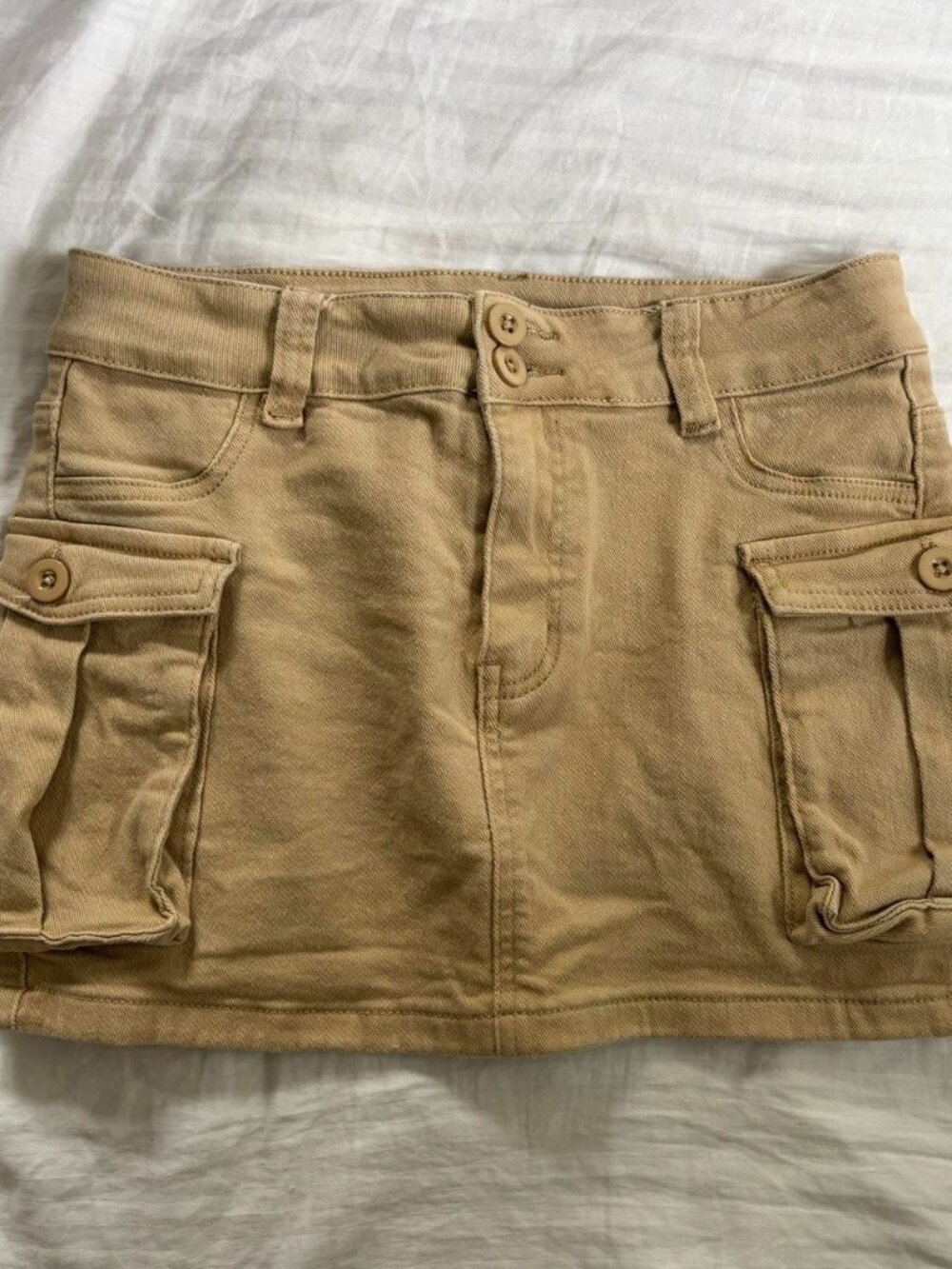 tan mini cargo skirt from amazon